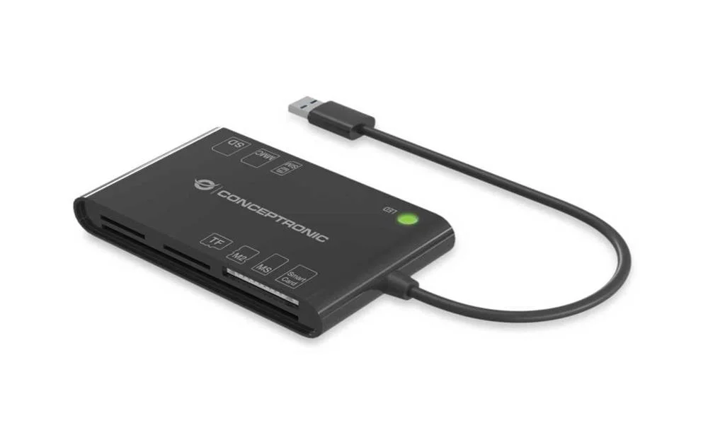 Leitor de Cart&otilde;es de Cidad&atilde;o Usb2.0 Dnie + Cardreader Preto - Conceptronic