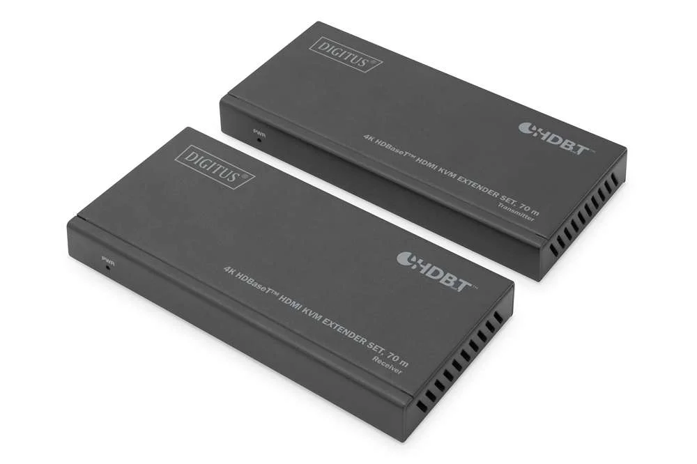Digitus 4k Hdbaset 1x4 Hdmi Kvm Extender Set, 70m