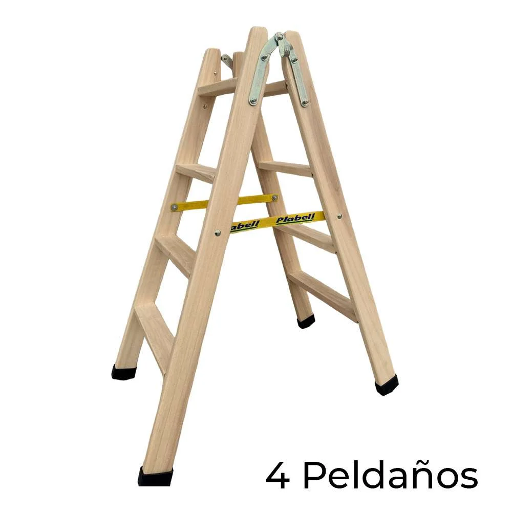 Escadote de Madeira Degraus Largos 114cm Altura Bld-4 Plabell