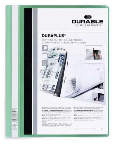 Durable Duraplus Capa de Arquivo Verde, Transpare.