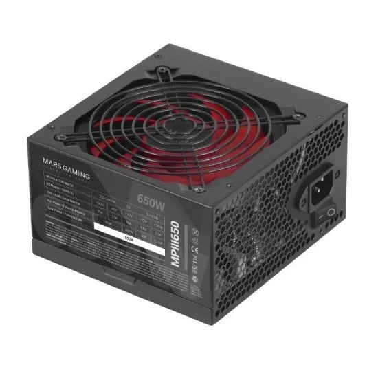 Mars Gaming Fonte Alimenta&ccedil;&atilde;o 650w Mpiii 85% Ef SMD Silent Black