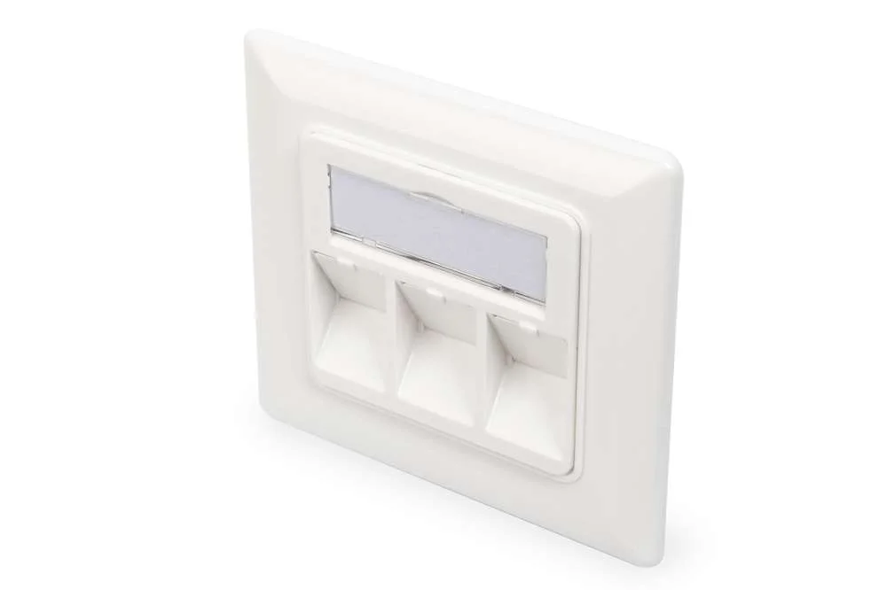 Digitus Leerdose Keystone Module,3xrahmen 80x80mm+Zentralp.