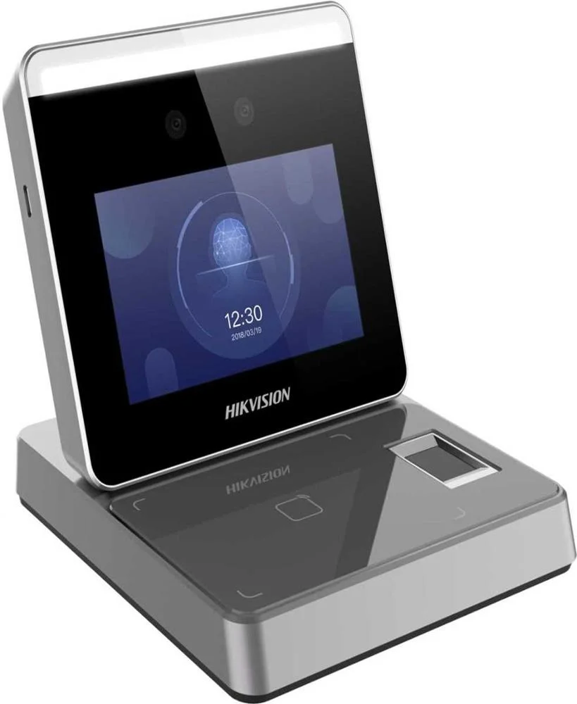 Leitor Biom&eacute;trico Controlo de Acessos C/ Leitor de Cart&otilde;es, Impress&otilde;es Digitais e Rostos - Hikvision