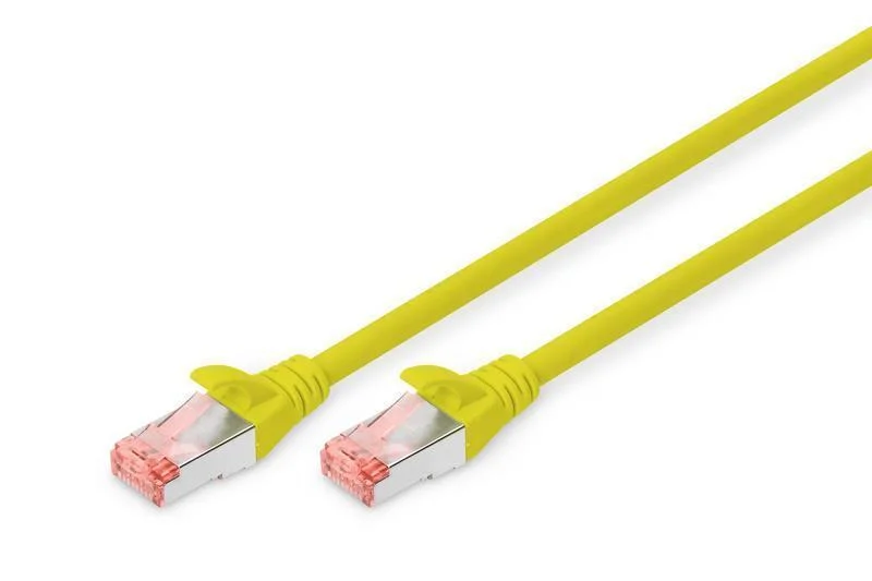 Digitus Patchkabel Cat6  S/Ftp 2xrj45  1.0m Gelb Hebelschutz Polybeutel
