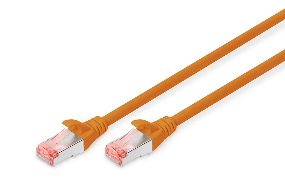 Digitus Patchkabel Cat6  S/Ftp 2xrj45  0.5m Oran Hebelschuzu Polybeutel