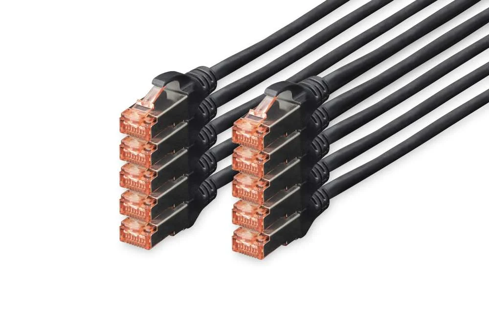 Digitus Cat 6 S/Ftp Patchkabel, 10 St&uuml;ck, 3m, Schwarz