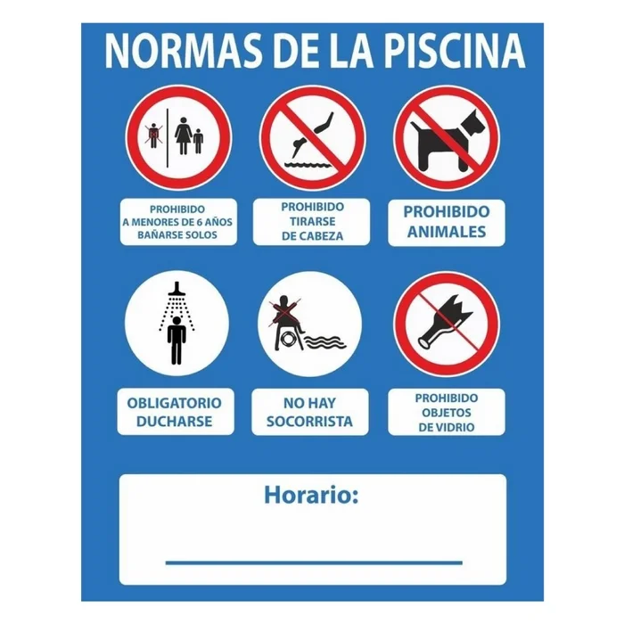 Sinal de Padr&atilde;o de Piscina Pvc 0,4mm 500x400mm No.