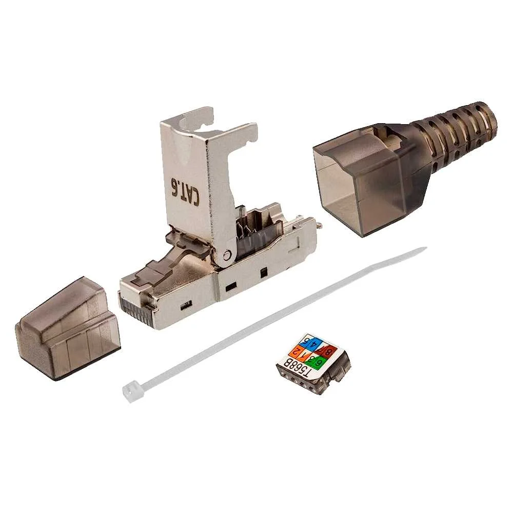 Conector Rj45 - Compat&iacute;vel com o Cabo Ftp Cat 6 - Carca&ccedil;a de Metal - F&aacute;cil Instala&ccedil;&atilde;o Sem Ferramenta