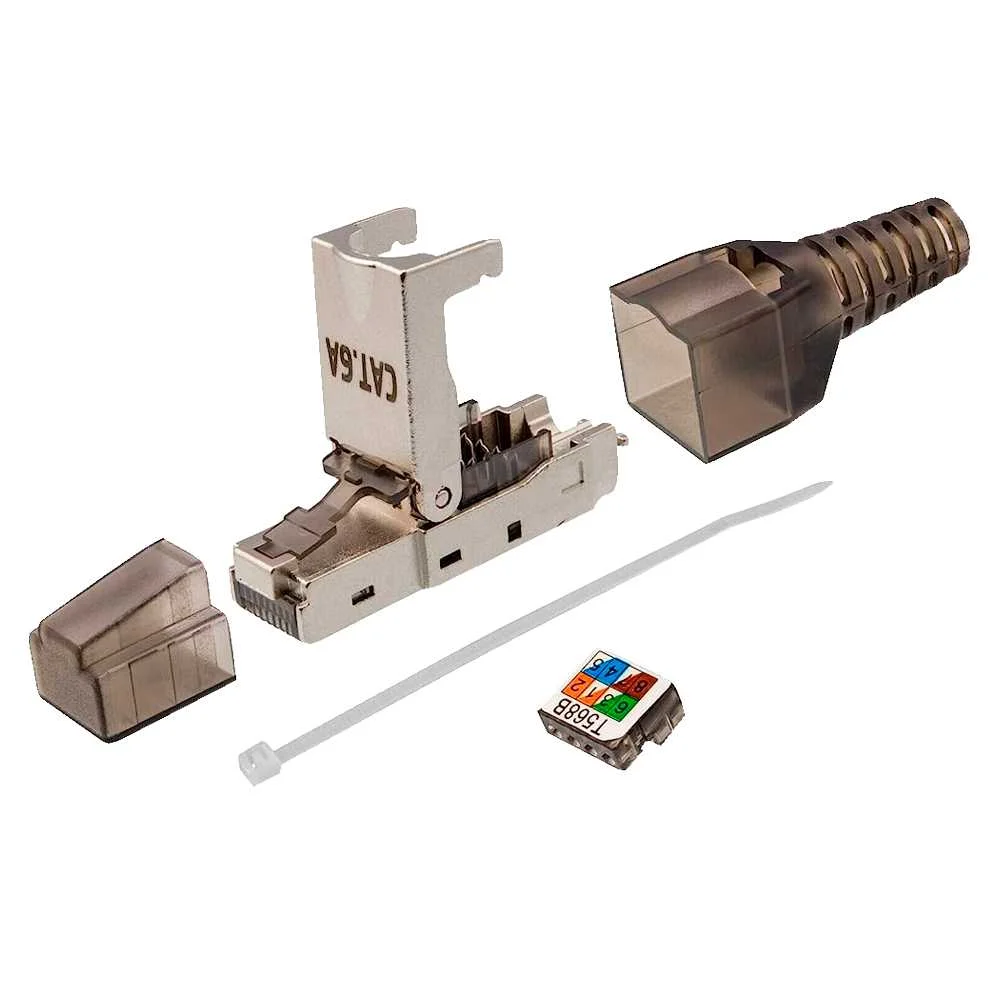 Conector Rj45 - Compat&iacute;vel com o Cabo Ftp Cat 6a - Carca&ccedil;a de Metal - Compat&iacute;vel com Cabos Awg32 - F