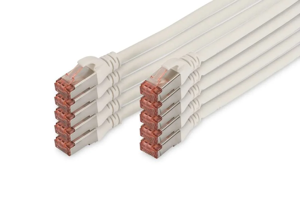 Digitus Cat 6 S/Ftp Patchkabel, 10 St&uuml;ck, 0,5m, Wei&szlig;