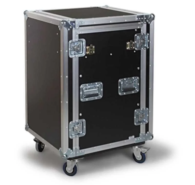 M&oacute;vel Rack Flight Case 19" Antishock 12 (Frontal) e 9 U (Suporte). Convert&iacute;vel em Mesa. com Suporte 