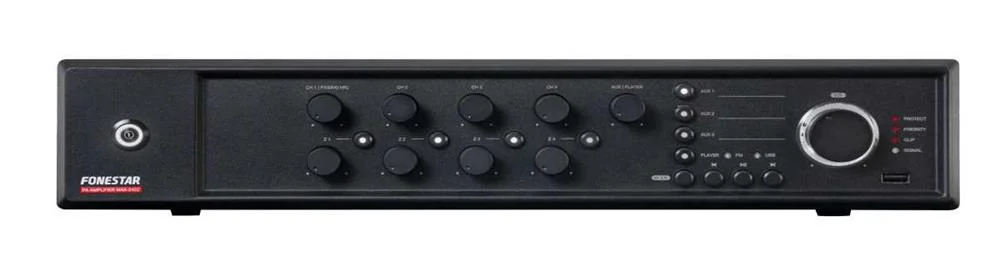 Amplificador Multizona 240 W Rms. 4 Zonas de Colunas.