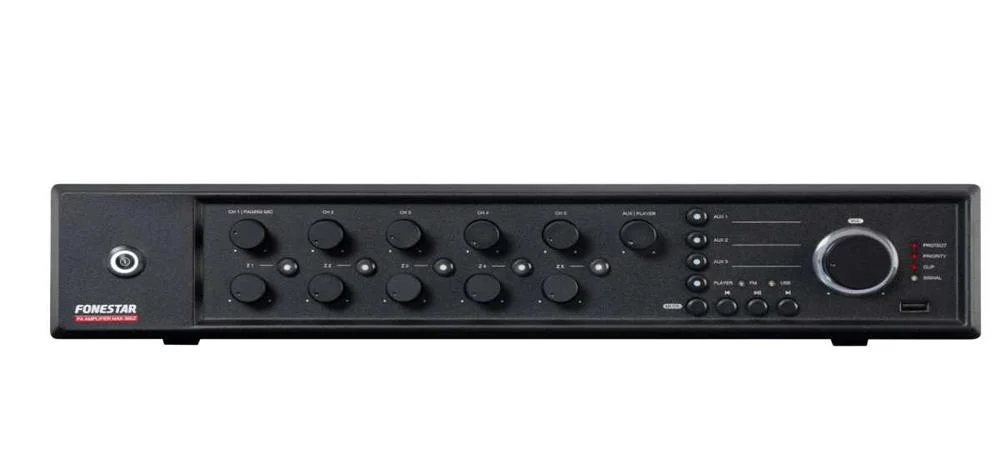 Amplificador Multizona 360 W Rms. 5 Zonas de Colunas.