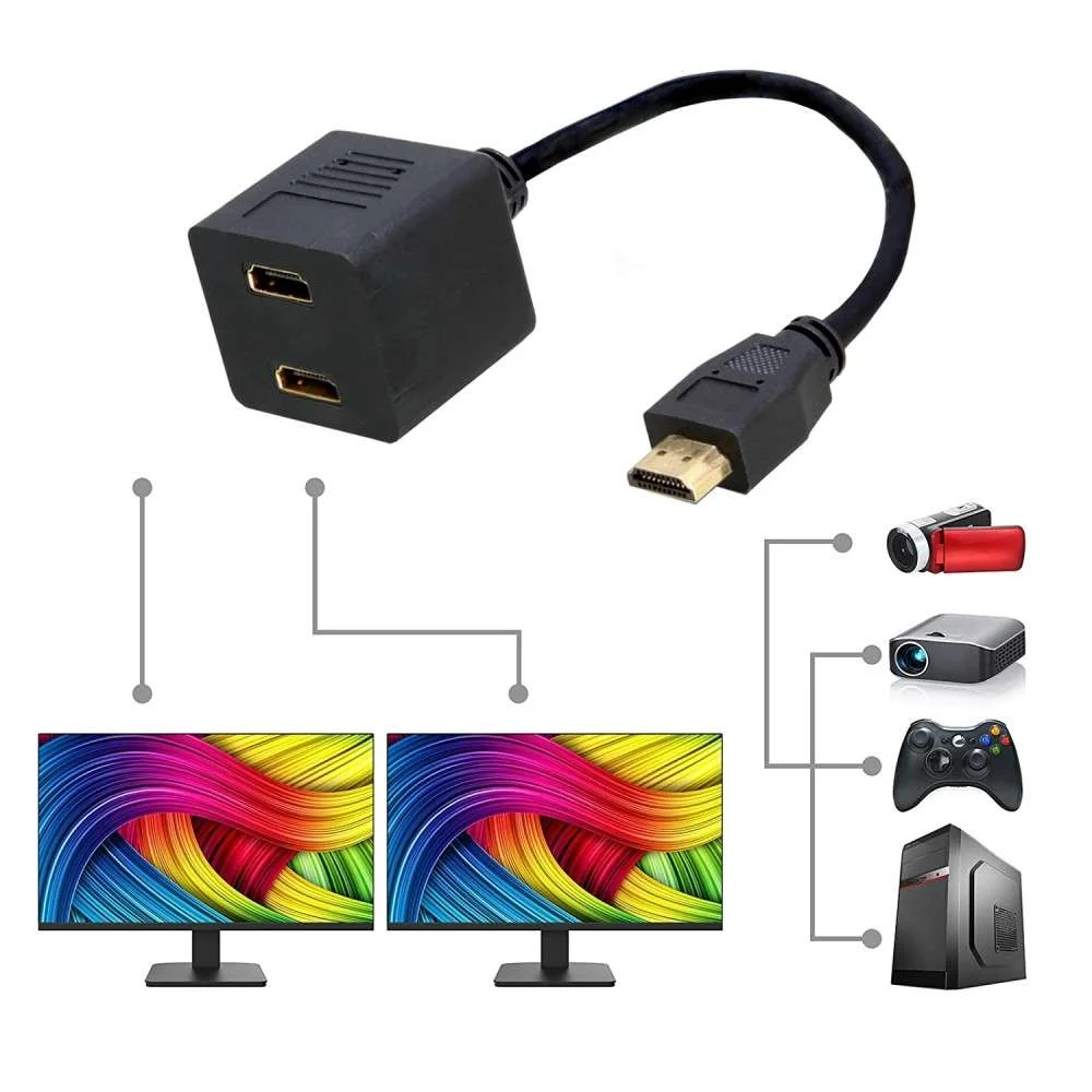 Techly Hdmi Videokabel Splitter Stecker Auf 2x Hdmi Buchse