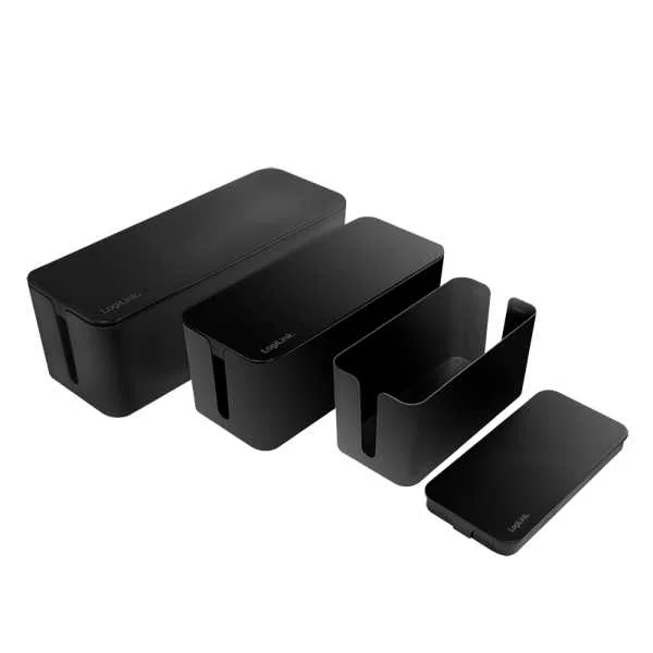 Logilink Kabelbox-Set, 3 Gr&ouml;&szlig;en, Schwarz