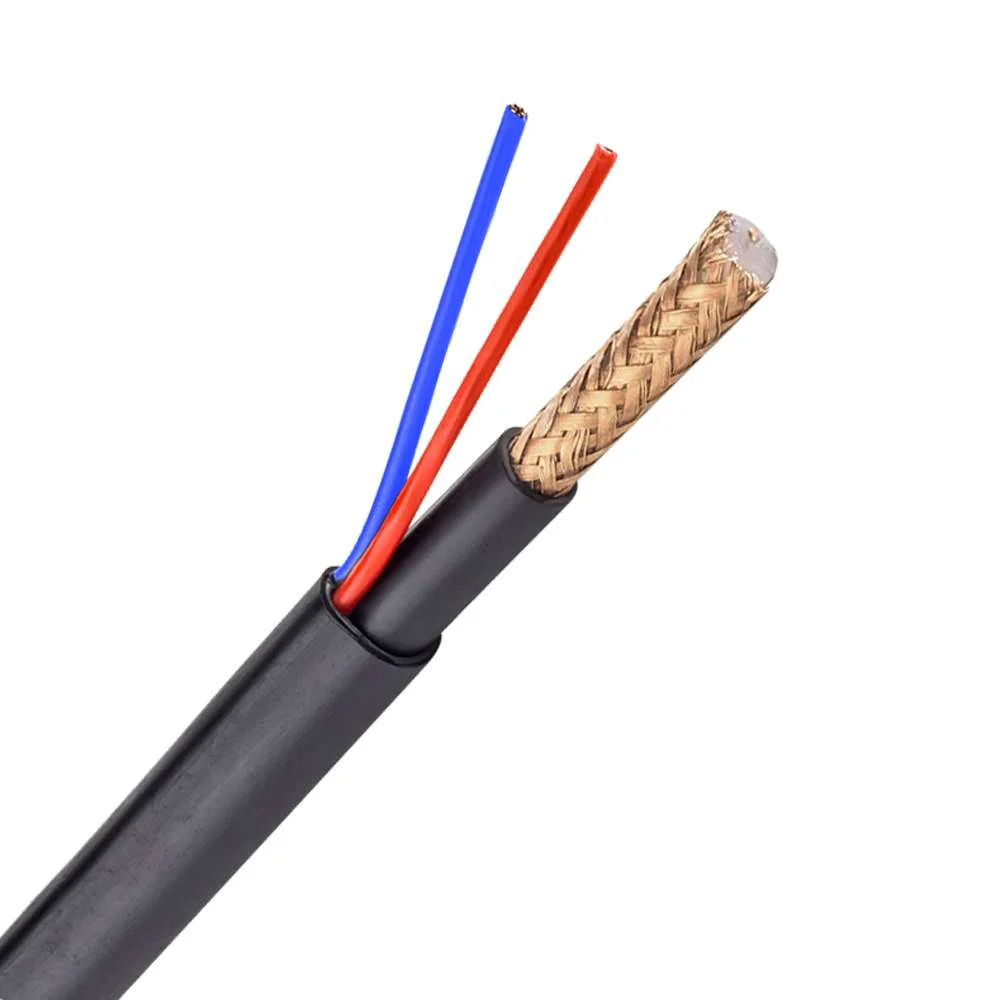 Cabo Combinado - Micro Rg59 + Alimenta&ccedil;&atilde;o - Bobine de 300 Metros - Revestimento Cor Negra - Di&acirc;metro