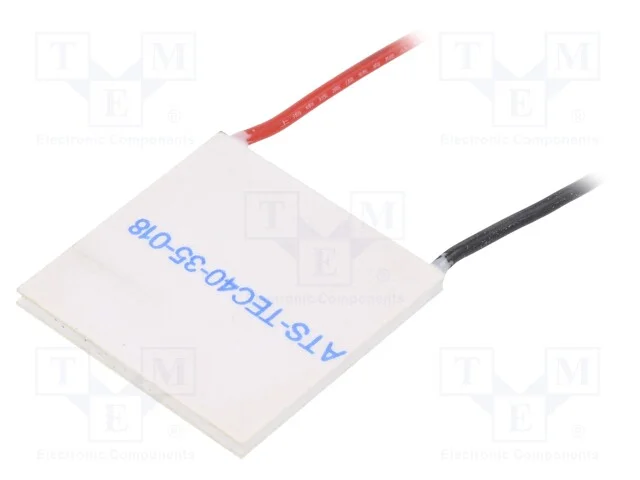 M&oacute;dulo: de Peltier, 24,1v, 8a, 40x40x3,5mm, 111,5w, Cer&acirc;mica, 20awg