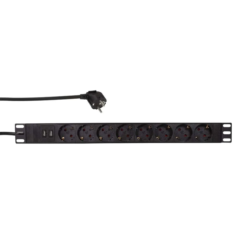 LOGILINK PDU8C02 PDU 8 TOMADA(S) CA 1U PRETO