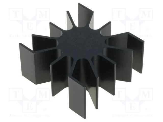 Dissipador de Cal, Led, L: 51,5mm, W: 51mm, : 26mm, H: 25mm, Preta