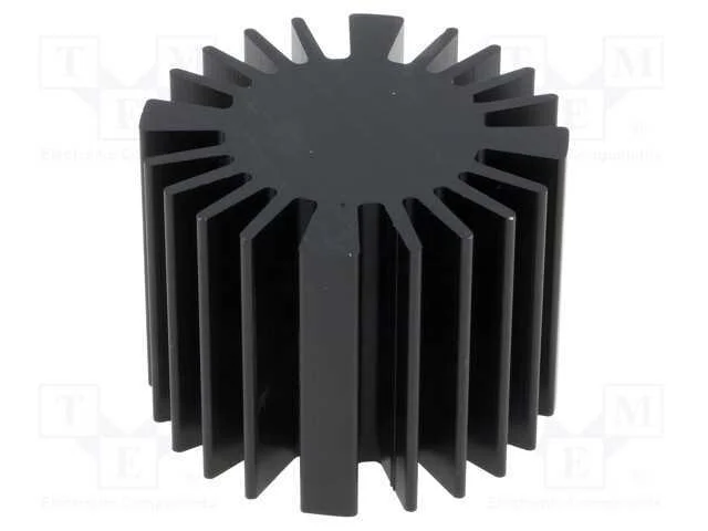 Dissipador de Cal, Led, : 50mm, H: 37,5mm, Preta