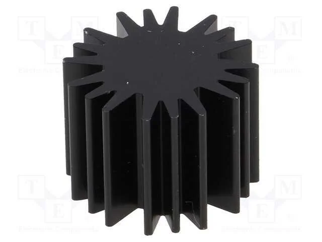 Dissipador de Cal, Led, : 20mm, H: 15mm, 6,3k/W, Preta