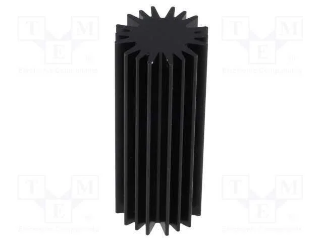 Dissipador de cal, LED, : 20mm, H: 50mm, preta