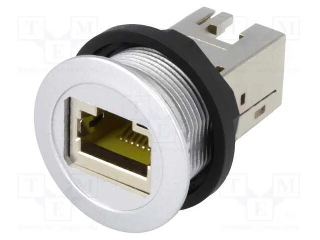 Tomada Rj45, 22mm, Har-Port, -25&divide;70c, 22,3mm, Ip20, Prateado