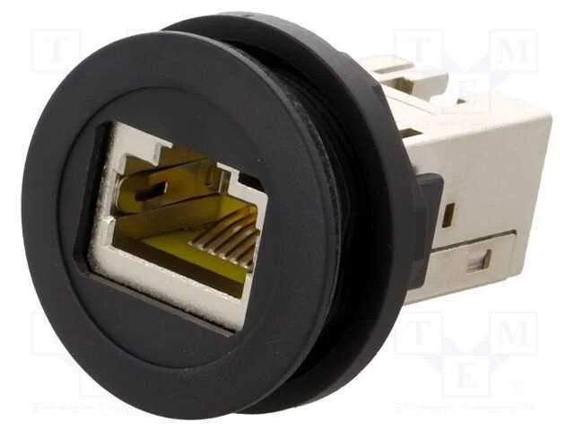 Tomada Rj45, 22mm, Har-Port, -25&divide;70c, 22,3mm, Ip20, Preta