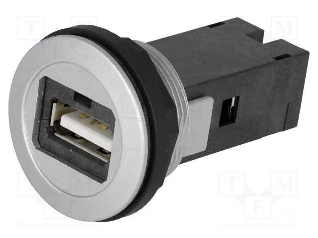 Tomada USB, 22mm, har-port, -25&divide;70C, 22,3mm, IP20.