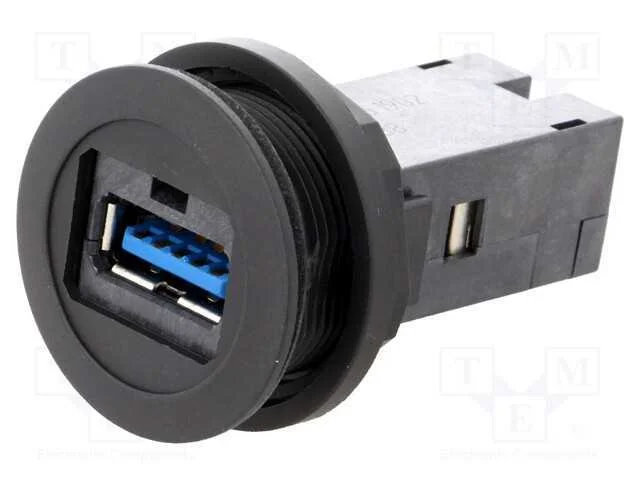 Tomada USB, 22mm, har-port, -25&divide;70C, 22,3mm, IP20.