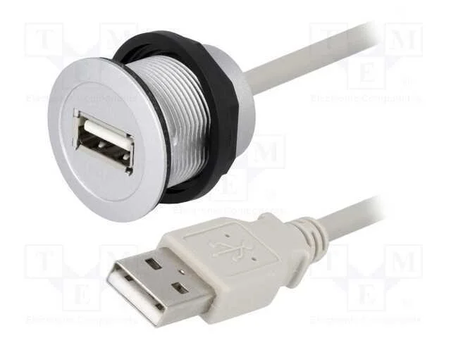 Tomada USB, 22mm, har-port, -25&divide;70C, 22,3mm, IP20.