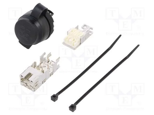 Tomada Rj45, 22mm, Frontcom, -40&divide;70c, 22mm, Ip65, Preta