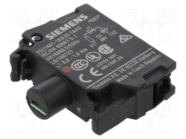 Componente de Ilumina&ccedil;&atilde;o, 22mm, 3su1.5, -25&divide;70c, Ilum: Led, 24vac