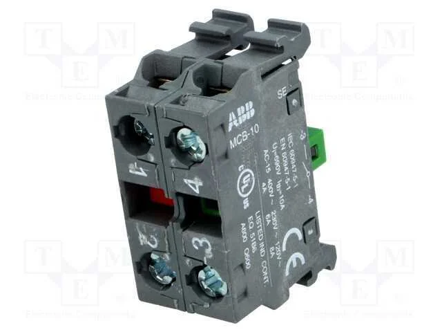 Componente de Pino, 22mm, para Placa Frontal, Contatos: Nc + No
