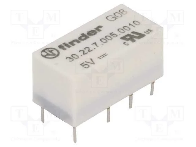 Rel&eacute;: eletromagn&eacute;tico, DPDT, Ubobina : 5VDC, Icon.