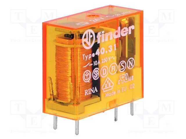 Rel&eacute;: Eletromagn&eacute;tico, Spdt, Ubobina: 24vac, Icontactos Max: 20a
