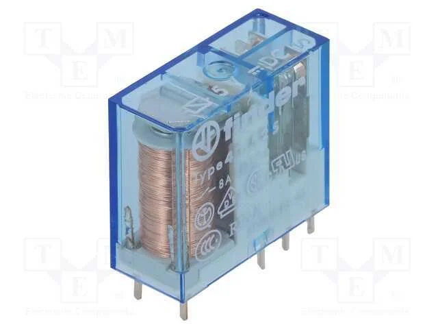 Rel&eacute;: Eletromagn&eacute;tico, Dpdt, Ubobina : 5vdc, Icontactos Max: 15a