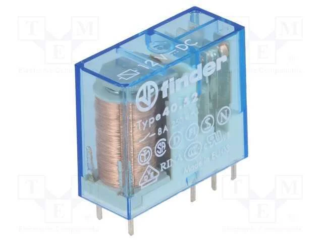 Rel&eacute;: Eletromagn&eacute;tico, Dpdt, Ubobina : 12vdc, Icontactos Max: 15a