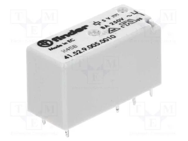 Rel&eacute;: Eletromagn&eacute;tico, Dpdt, Ubobina : 5vdc, 15a, 8a/250vac, Pcb