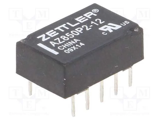 Rel&eacute;: Eletromagn&eacute;tico, Dpdt, Ubobina : 12vdc, 1a, 0,5a/125vac, Pcb