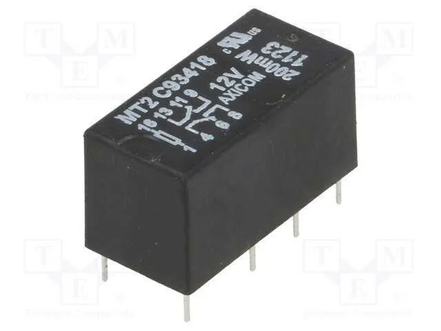 Rel&eacute;: Eletromagn&eacute;tico, Dpdt, Ubobina : 12vdc, Max.250vac, 2a, Pcb