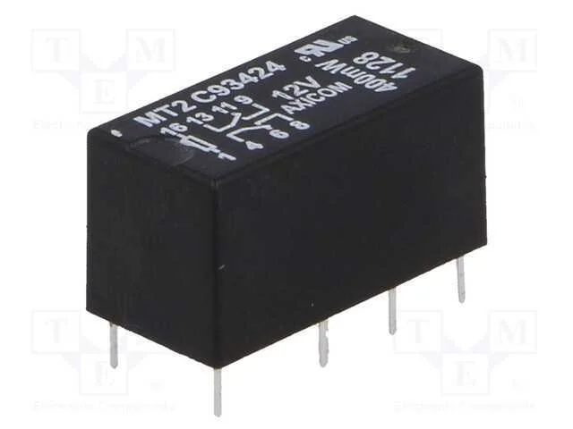Rel&eacute;: Eletromagn&eacute;tico, Dpdt, Ubobina : 12vdc, Max.250vac, 2a, Pcb