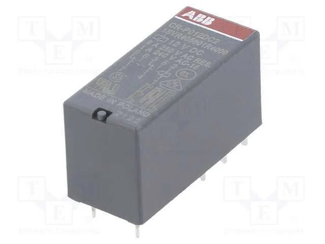 Rel&eacute;: Eletromagn&eacute;tico, Dpdt, Ubobina : 12vdc, 8a, Max.250vac, Pcb