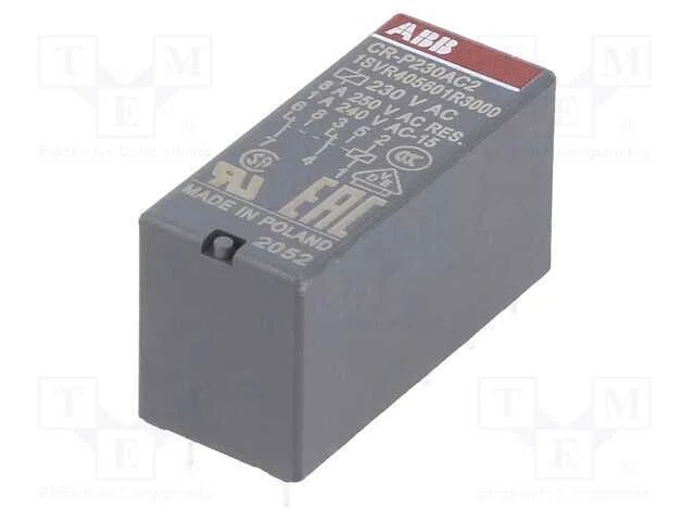 Rel&eacute;: Eletromagn&eacute;tico, Dpdt, Ubobina: 230vac, 8a, Max.250vac, Pcb