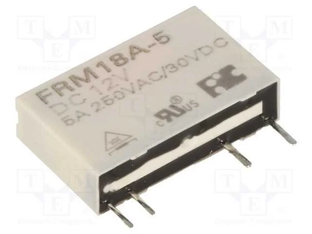 Rel&eacute;: Eletromagn&eacute;tico, Spst-No, Ubobina : 12vdc, 5a/250vac, Pcb
