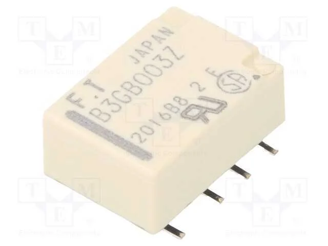 Rel&eacute;: Eletromagn&eacute;tico, Dpdt, Ubobina : 3vdc, 2a, 0,3a/125vac, Smt
