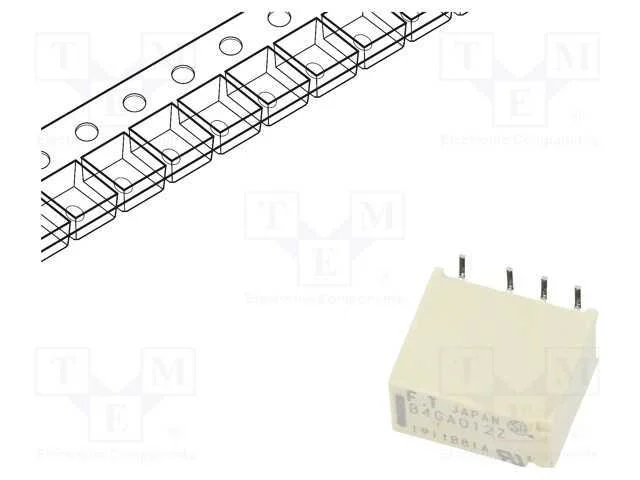 Rel&eacute;: Eletromagn&eacute;tico, Dpdt, Ubobina : 12vdc, 2a, 0,3a/125vac, Smt