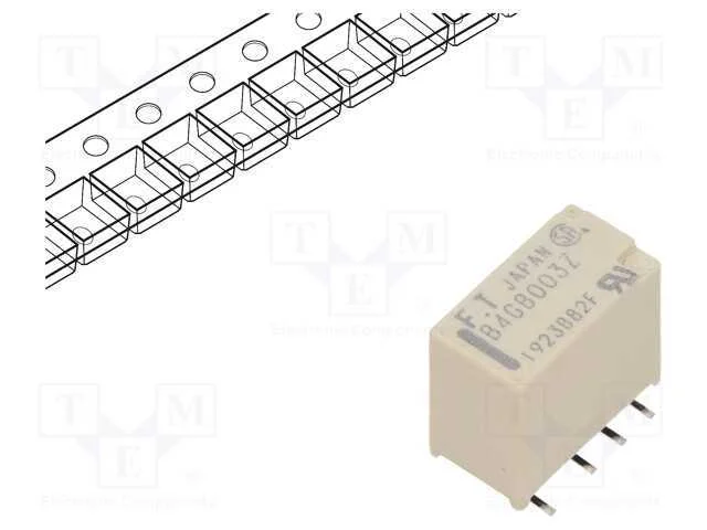 Rel&eacute;: Eletromagn&eacute;tico, Dpdt, Ubobina : 3vdc, 2a, 0,3a/125vac, Smt