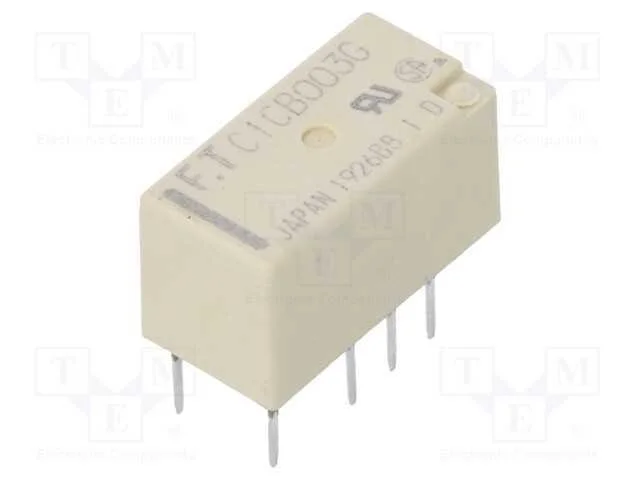 Rel&eacute;: Eletromagn&eacute;tico, Dpdt, Ubobina : 3vdc, 2a, 0,3a/125vac, Tht