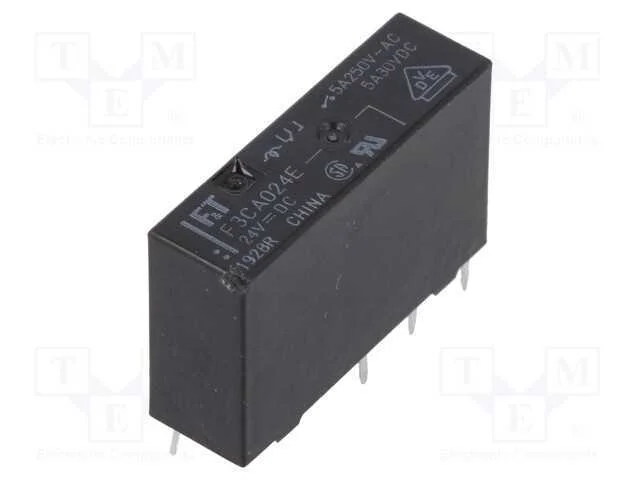 Rel&eacute;: Eletromagn&eacute;tico, Spdt, Ubobina : 24vdc, 5a, 5a/250vac, Pcb